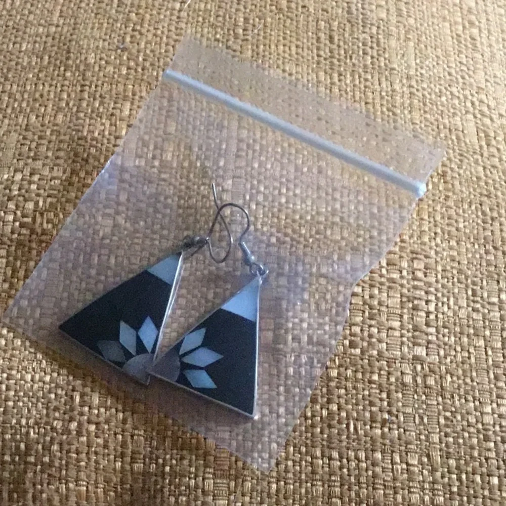 Black triangle earrings